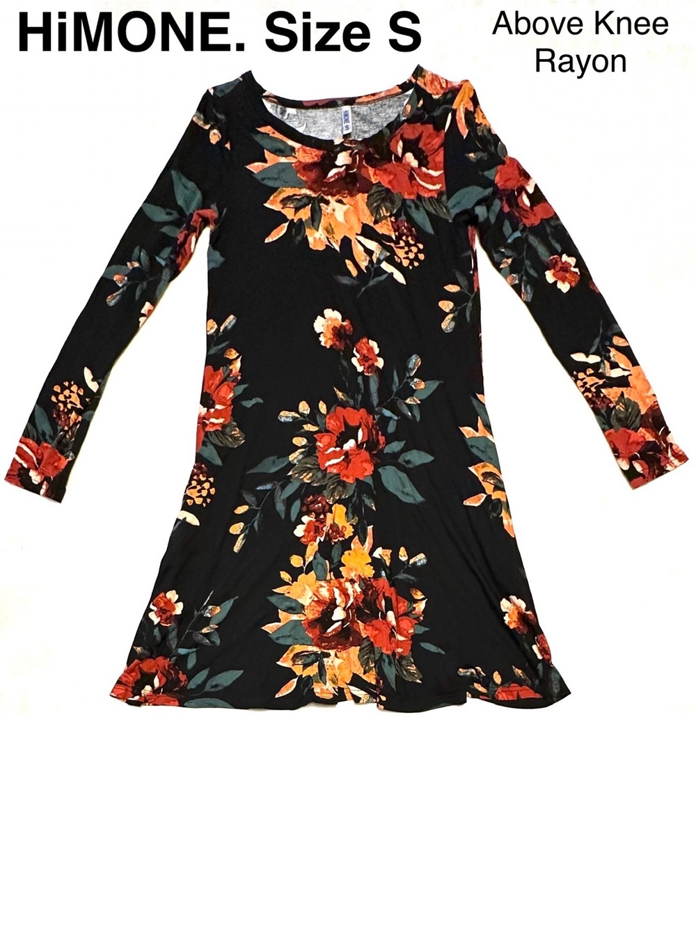 5/$15💥 Rayon Dress Slip Pockets Pull-on Floral Above Knee Fall Autumn